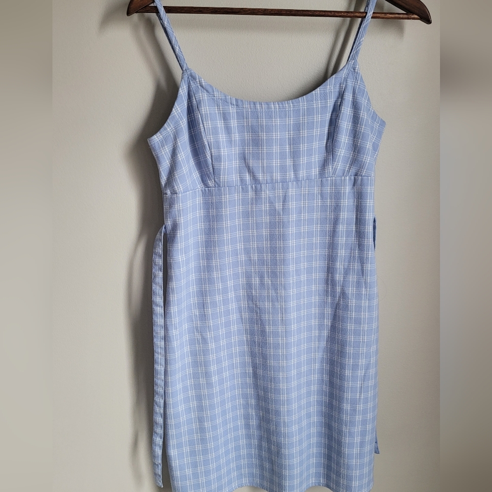 brandi melville womens Size S/M Spaghetti Strap Dress Gingham Empire Waist